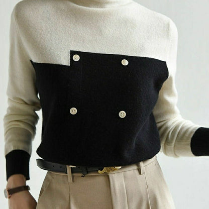 WOLF Block Attrappe Ausschnitt Pullover