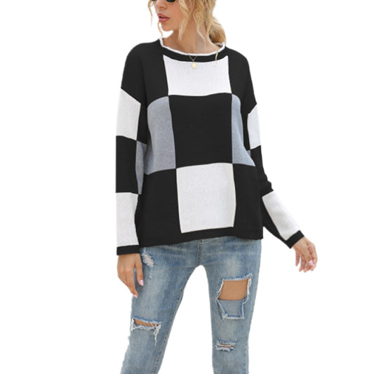 WOLF Blockkarierter Pullover