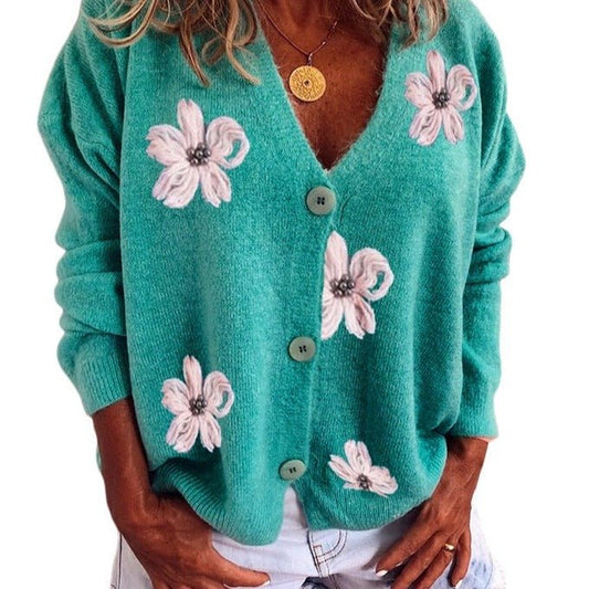 WOLF Blumen-Muster Lässiges Sweatshirt