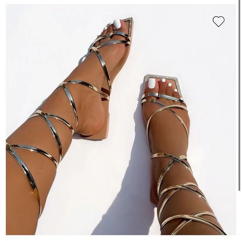 WOLF Flache Sandalen mit Schnürung