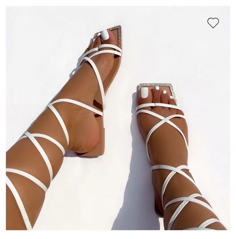 WOLF Flache Sandalen mit Schnürung