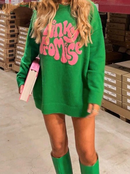 WOLF Grünes Pulloverkleid