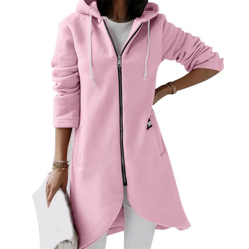 WOLF Langer Mantel mit Kapuze