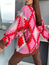 Lade das Bild in den Galerie-Viewer, WOLF Kariert Locker gestrickt Pullover
