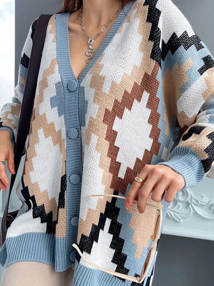 WOLF Kariert Locker gestrickt Pullover