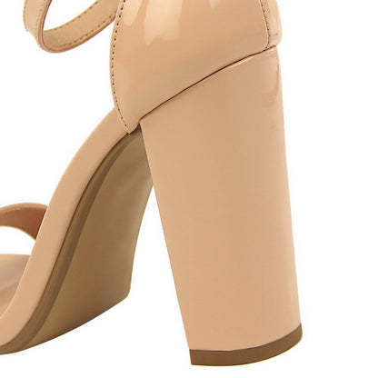 WOLF Knöchelriemen Offene Spitze High Heels