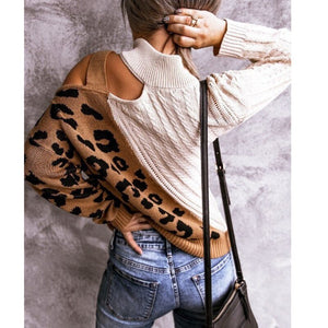 WOLF Leopard gestreifter Pullover