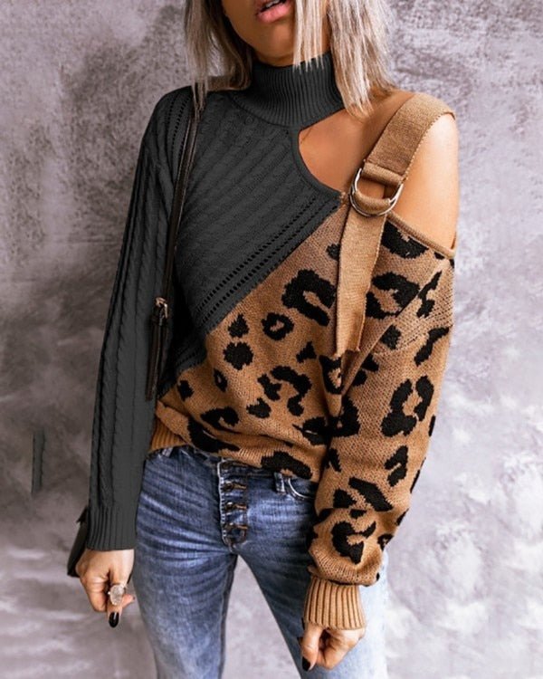 WOLF Leopard gestreifter Pullover