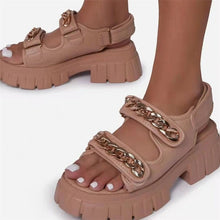 Lade das Bild in den Galerie-Viewer, Offene Zehensandalen mit doppelter Kette
