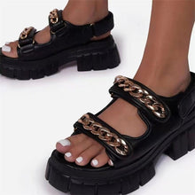 Lade das Bild in den Galerie-Viewer, Offene Zehensandalen mit doppelter Kette
